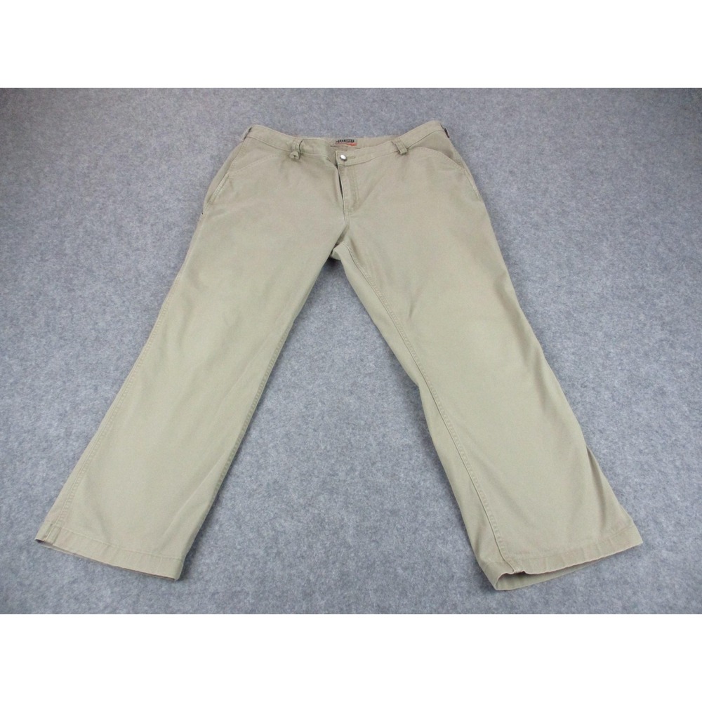 Duluth Trading Pants Womens 18 Short Beige 40 Grit 36x28